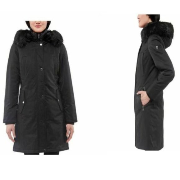 1 Madison Jackets & Blazers - 1 MADISON Women Water Resistant Long Parka Hood --Black